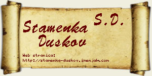 Stamenka Duškov vizit kartica